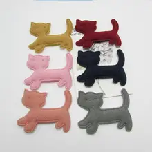 50 шт./лот 5 см мягкий пушистый фетр в форме кошки аппликации для детей головные уборы аксессуары, детская одежда украшения