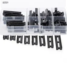 66 Pcs/set DIP IC Sockets Adaptor Solder Type Socket Kit 6 8 14 16 18 20 24 28 Pins