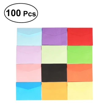 

100PCS Mini Easyclose Neon Brights Color Envelopes Assorted Envelopes for Cards - Random Color