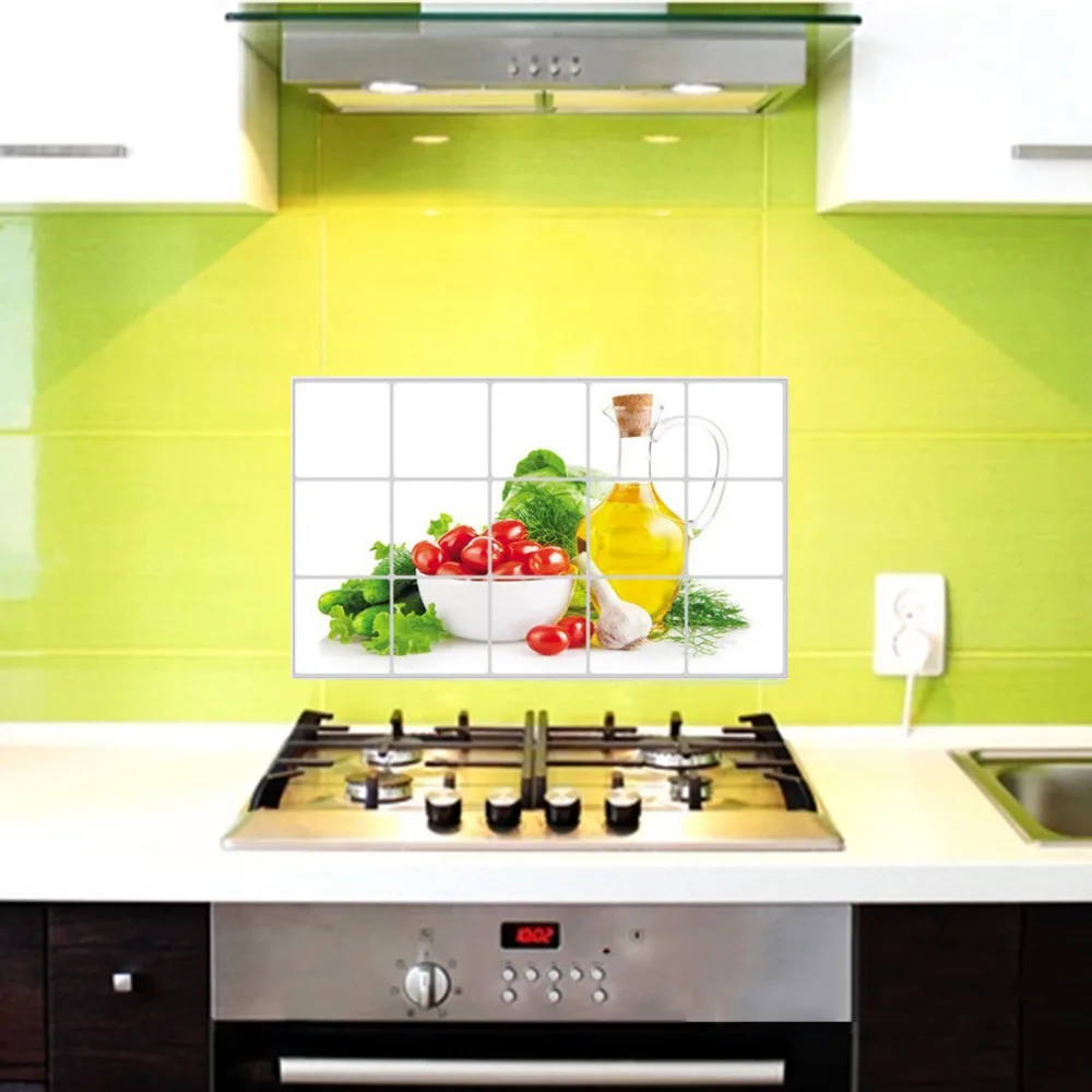 PVC Kitchen wall sticker Waterproof oil pollution prevention High temperature resistant Anti Lecythus Decoration Sticker 75*45cm