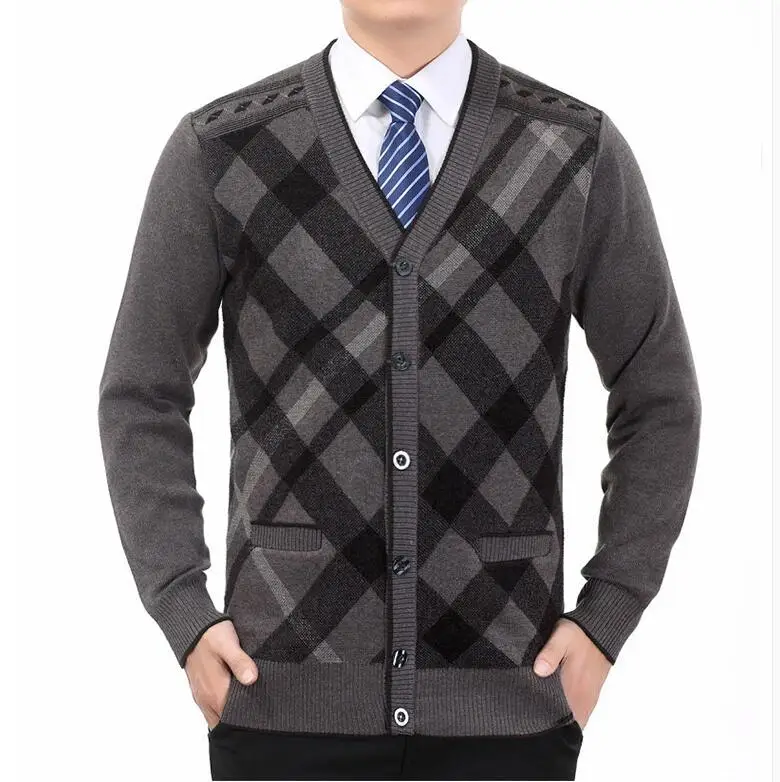 

Sweater Man 100% Pure Cashmere Knitted Winter Warm Pullovers V-neck Long Sleeve Standard Sweaters Male Jumper 9 Color Size L-XL