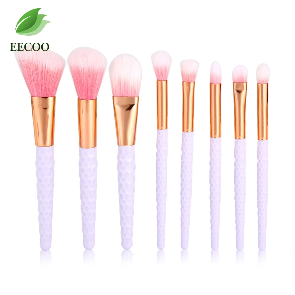 

New 8pc maquiagem Pro makeup brushes set pink Nylon Hair Eyebrow Eyeshadow Powder Foundation Concealer blush make up brushes kit