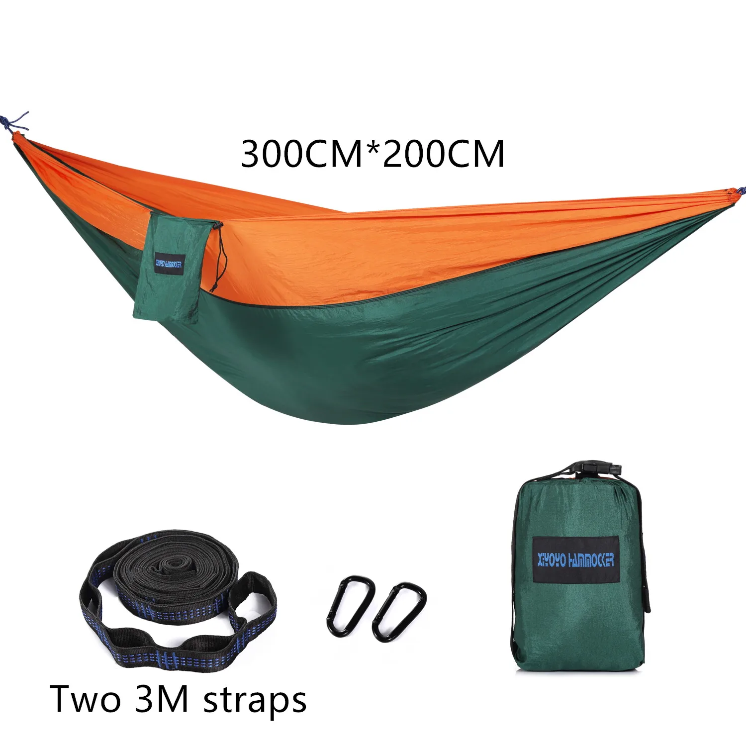 

Homeme Double hammock adult outdoor backpack travel survival hunting bed straps 2 with 2 carabiners