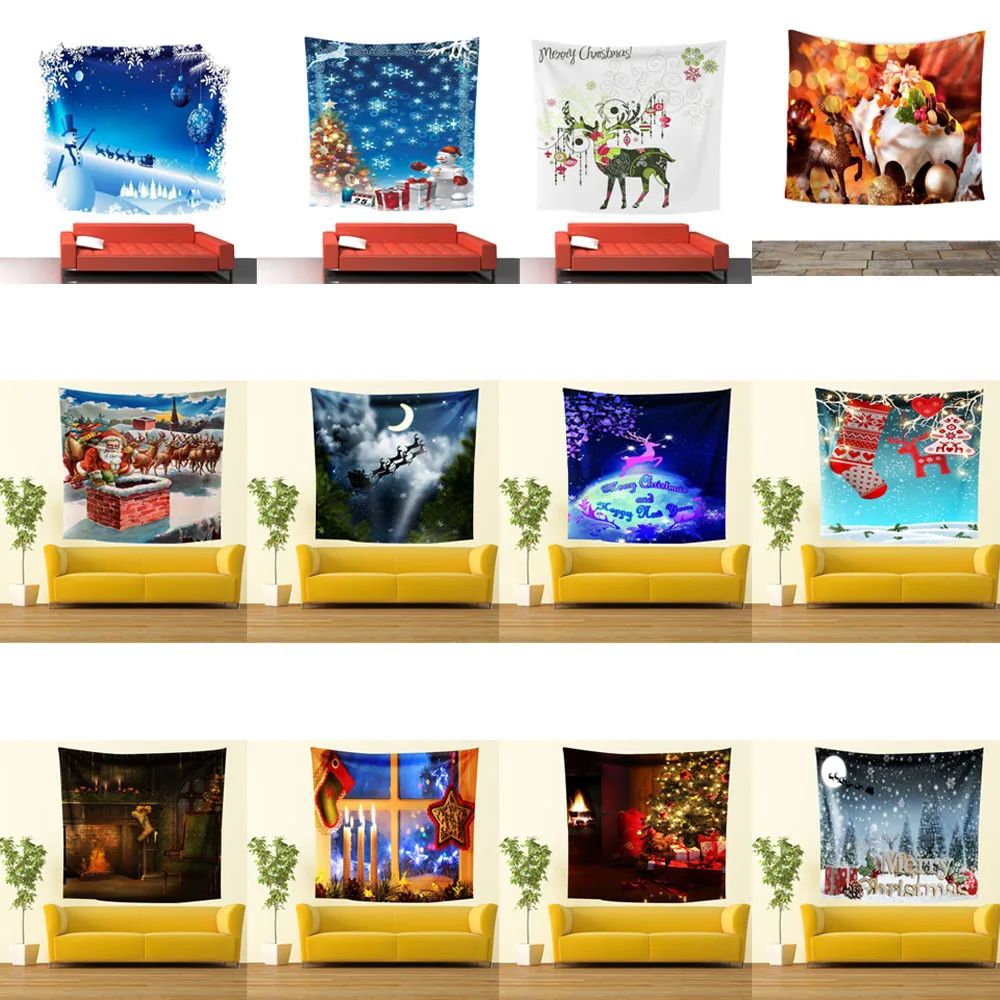 

KANCOOLD New Christmas Cute Print Mat Portable Tapestry Rectangle Beach Throw Sunshine Sunbathe Towel Fiber Mat 2019