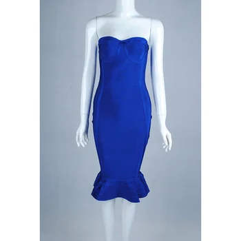 

Free shipping 2020 new arrival women dress strapless trumpet bodycon HL bandage dress vestidos party dress