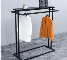 Best Offers A display rack in the middle island shelf. Double row middle shelf. Parallel bars side hangers iron clothes hanger..062