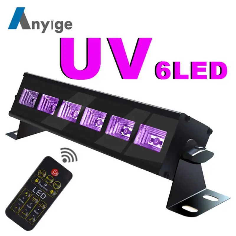

ANYIGE 6 leds Wall Washer LED UV Dmx512 Stage Light Bar Black Party Club Disco Light For Christmas Indoor Stage Effect Lights