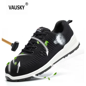 

2019 new Safety Shoes Men Outdoor Steel Toe Footwear Military Combat Ankle Boots Indestructible Stylish breathable Sneakers