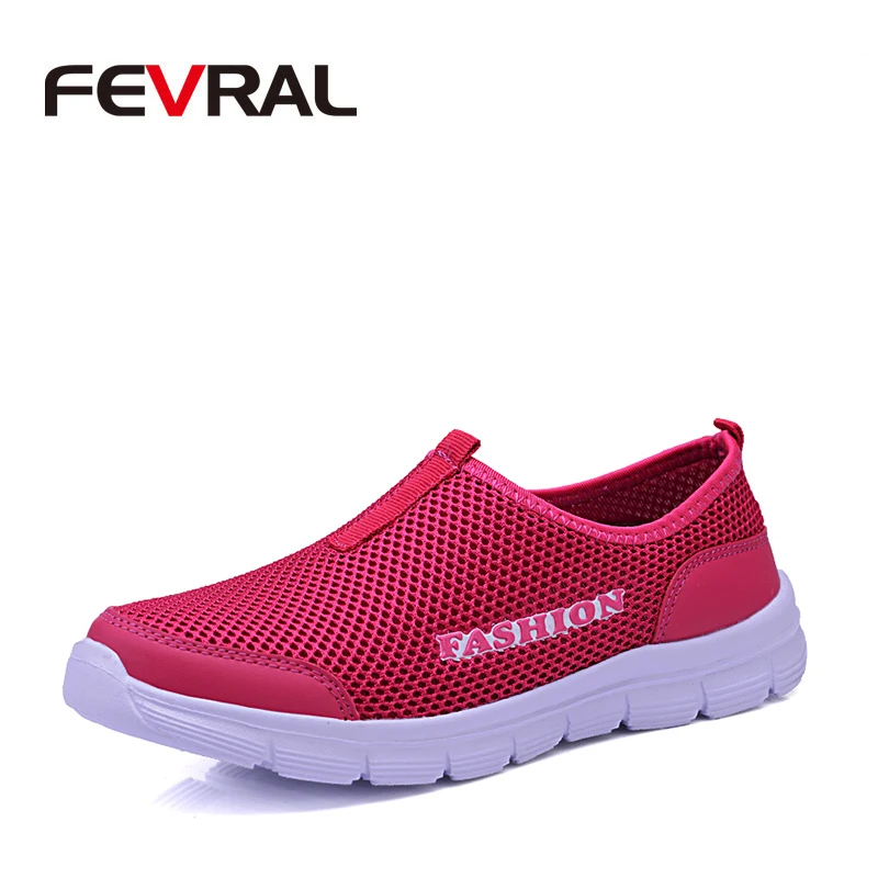 

FEVRAL Brand Woman New Breathable Mesh Hot Sale Casual Shoes Soft Sneakers for Woman Non-Slip Shoes Summer Shoes Size 34~41