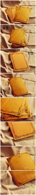 TIAMECH 8Sheets/Lot European Style Vintage Letter Lace Vine Wood Kraft Paper Letter Writing Home DIY Stationery H0256