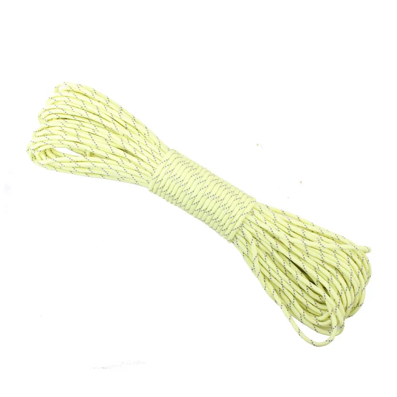 GEGEDA الوهج في الظلام عاكس Paracord 9 السواحل 5 الألوان المتاحة 100FT (31 متر) بقاء المظلة الحبل ، 550 paracord 550