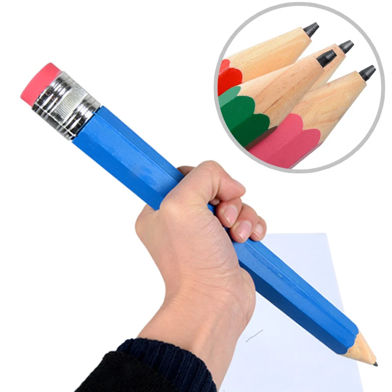 

2018 New 35cm Wooden Big Giant Pencil Personality Stationery For School Props Toys Gifts -17