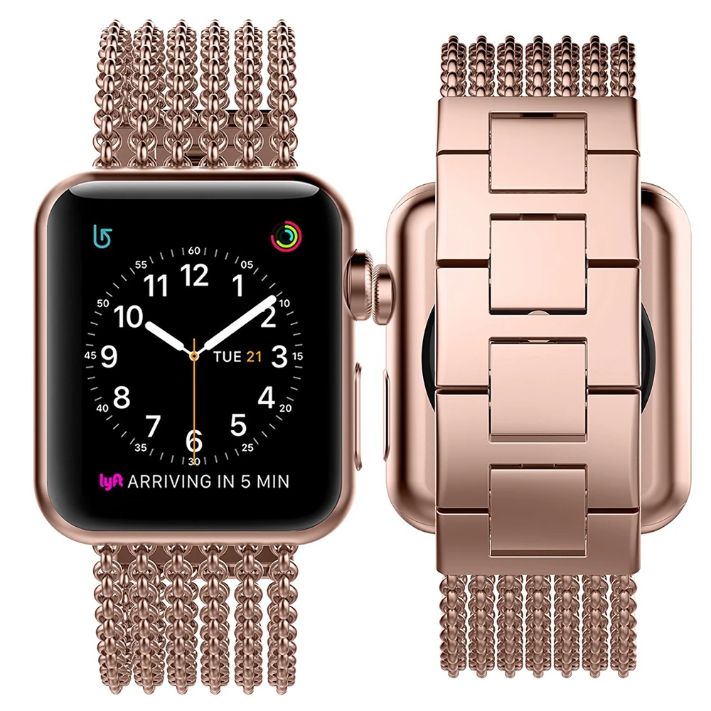 Wearlizer для Apple Watch Band 38 мм iWatch Mesh Loop Milanese ремешок из нержавеющей стали замена Широкие ремешки для Apple Watch