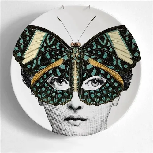 8 дюймов креативная винтажная тарелка Fornasetti, декоративные настенные тарелки для подвешивания, Ретро дизайн, фон для стены, художественное ремесло, винтажный дом - Цвет: 11
