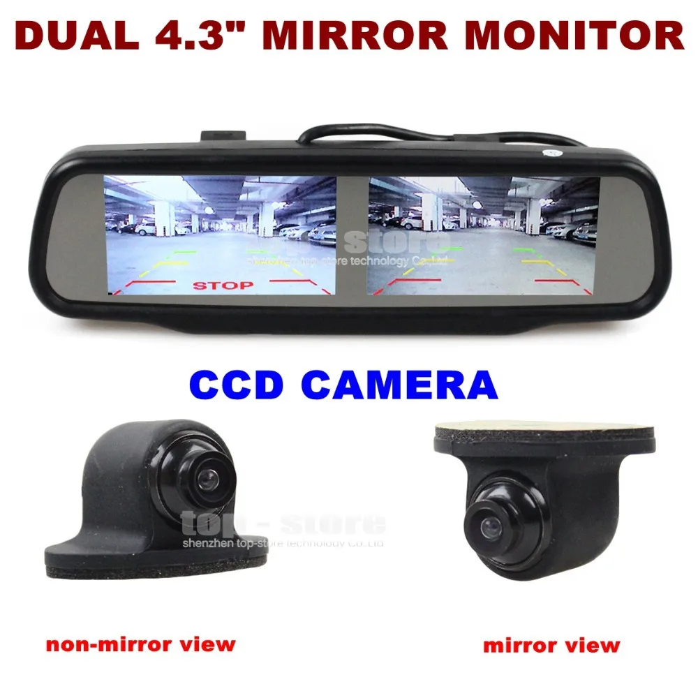 Wholesale Dual Screen 4.3 inch TFT LCD Rear View Car Mirror Monitor