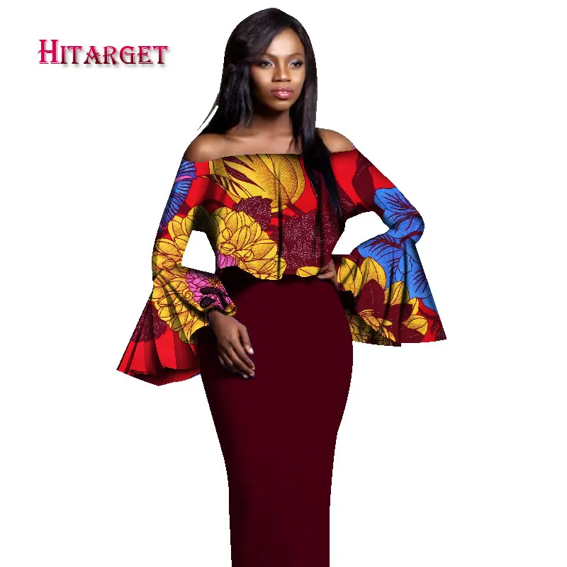 

African Skirt Set for Women Slash Neck wedding dress African Dashiki Skirt Blouse Design Tracksuit Cotton Clothing 6XL WY1211