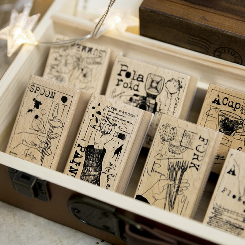 

Vintage gesture stamp DIY wooden rubber stamps for scrapbooking stationery scrapbooking standard stamp