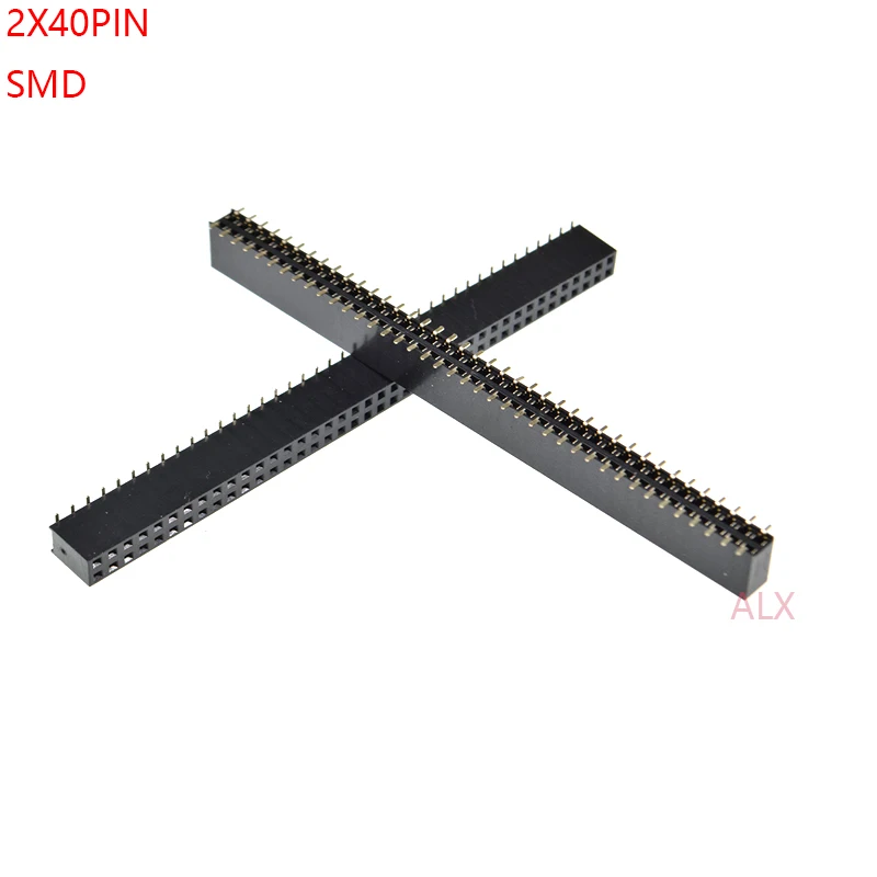 

2PCS SMT SMD 2X40 PIN Double row Straight FEMALE PIN HEADER 2.54MM PITCH Connector Socket 2*40 80PIN 2x40P 2x40pin FOR PCB board
