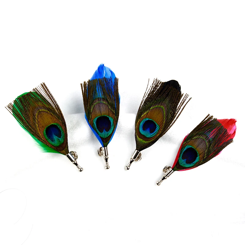 Fashion Wholesale Custom Lapel Pins 5Pcs/Lot Black Feather Corsage