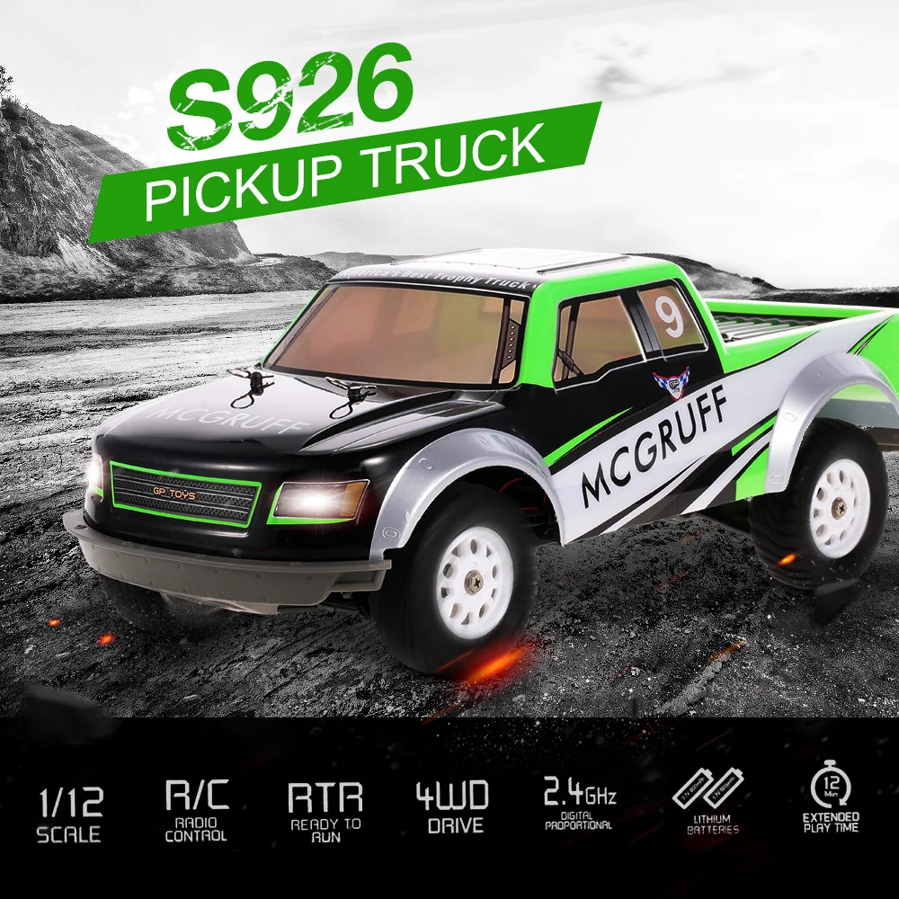 

New Arrival S926 Pickup Truck 1/12 4WD 20mph High Speed Off-Road RC Car Vehicle Kids Gift