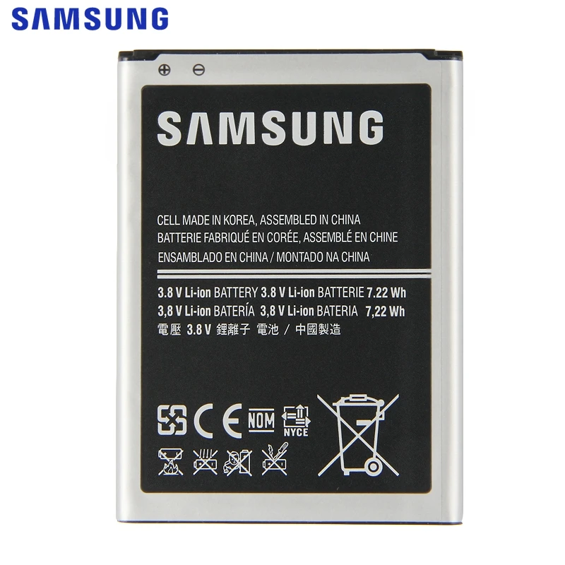 Оригинальная батарея samsung B500BE B500AE для samsung GALAXY S4 мини I9190 I9192 I9195 I9198 S4Mini Батарея 3 шпильки 1900 мА-ч