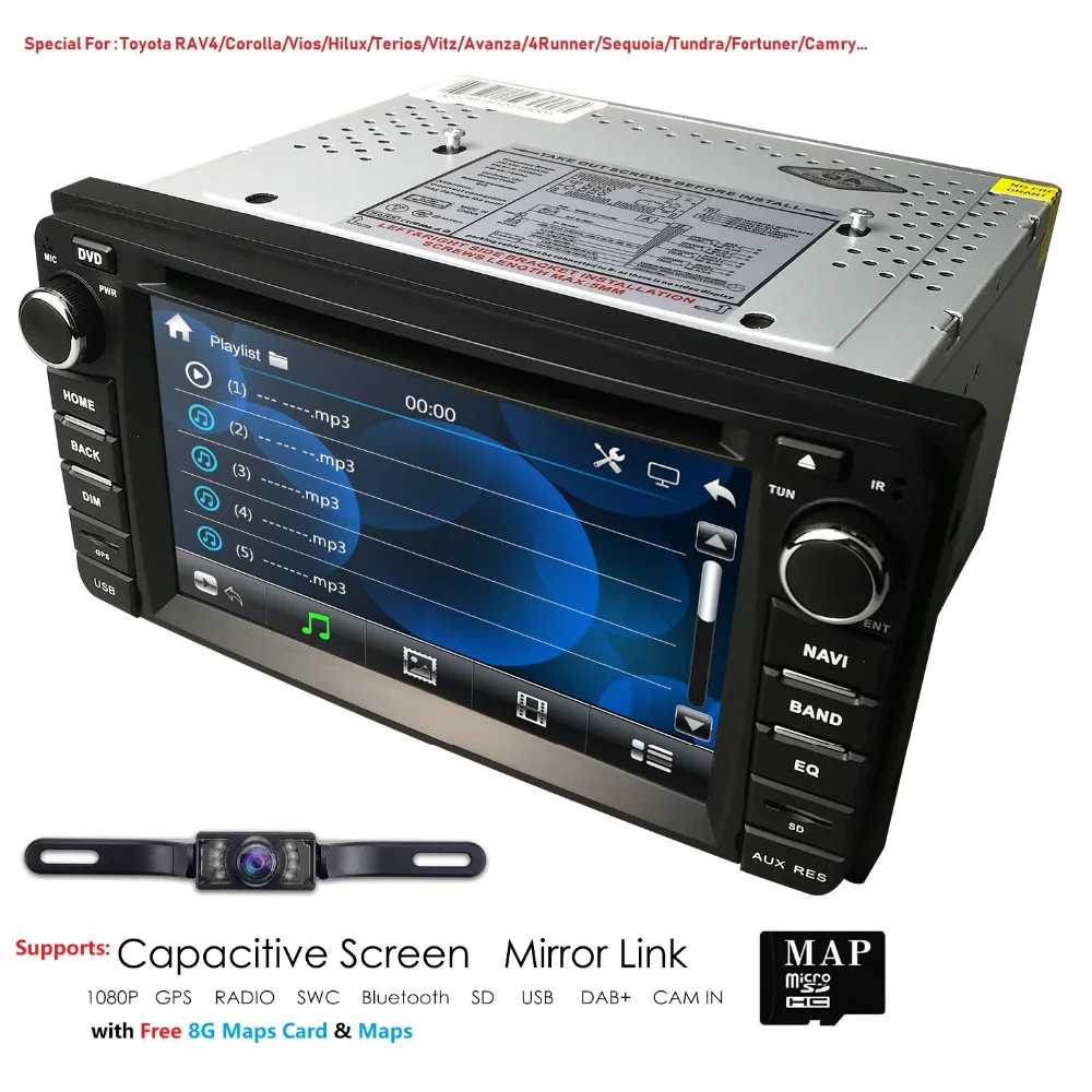 

2Din Car DVD Player For Toyota Series RAV4 Prado Corolla Vios Hilux Vitz/Avanza GPS Navigation Bluetooth Mirror Link +Camera dab