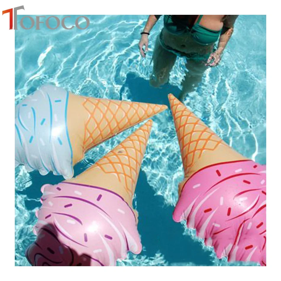 TOFOCO Swim Ring Funny Ice Cream Floating Inflatable Toys 3 Color