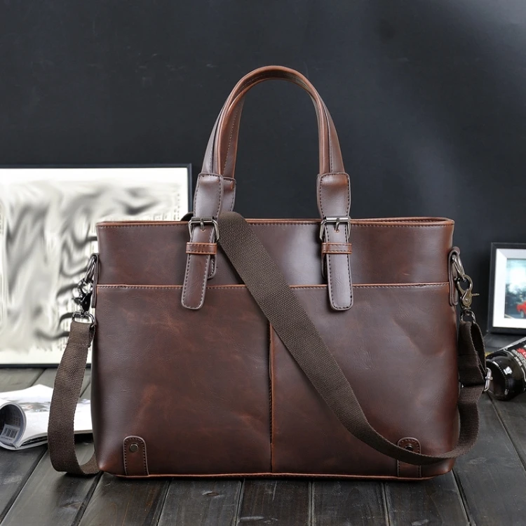 Модный простой известный бренд, деловой мужской кожаный портфель, кожаная сумка для ноутбука, повседневная мужская сумка, сумки на плечо