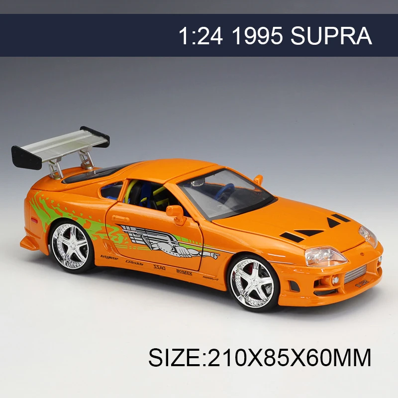 1:24 Model Car 1995 Supra Orange Metal Vehicle Play Collectible Models Sport Cars toys For Gift FAST AND FURIOUS 8 F8 1:24 Model Car 1995 Supra Orange Metal Vehicle Play Collectible Models Sport Cars toys For Gift FAST AND FURIOUS 8 F8