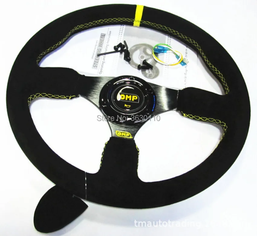 

14inch 350mm OMP Racing Steering Wheel Auto Steering Wheel Suede leather Steering Wheel