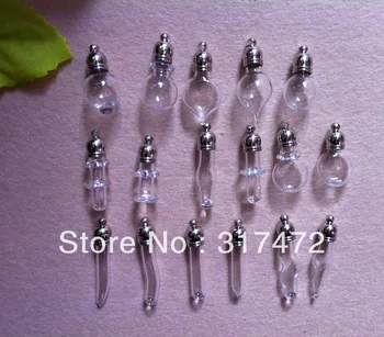 

Mix Vials Pendant, Essential Oil Pendant, Rice Art Glass Bottle ( not includ the white rubber plug)