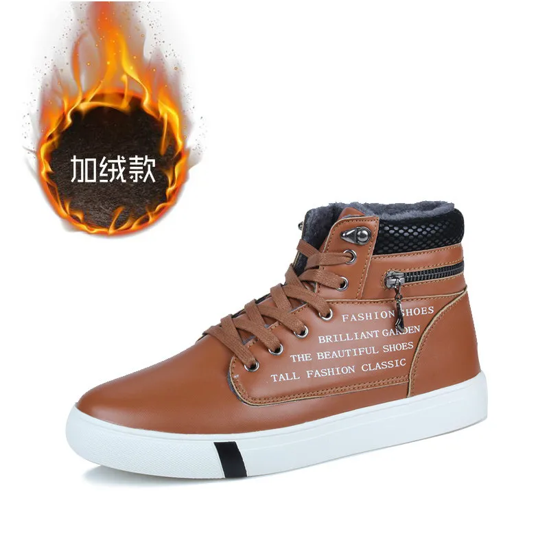 

Thestron Men Shoes Winter Boots Men Leather Warm Fur White Brown Black Skate Shoes 2018 Male Working Safety Boots Walking New