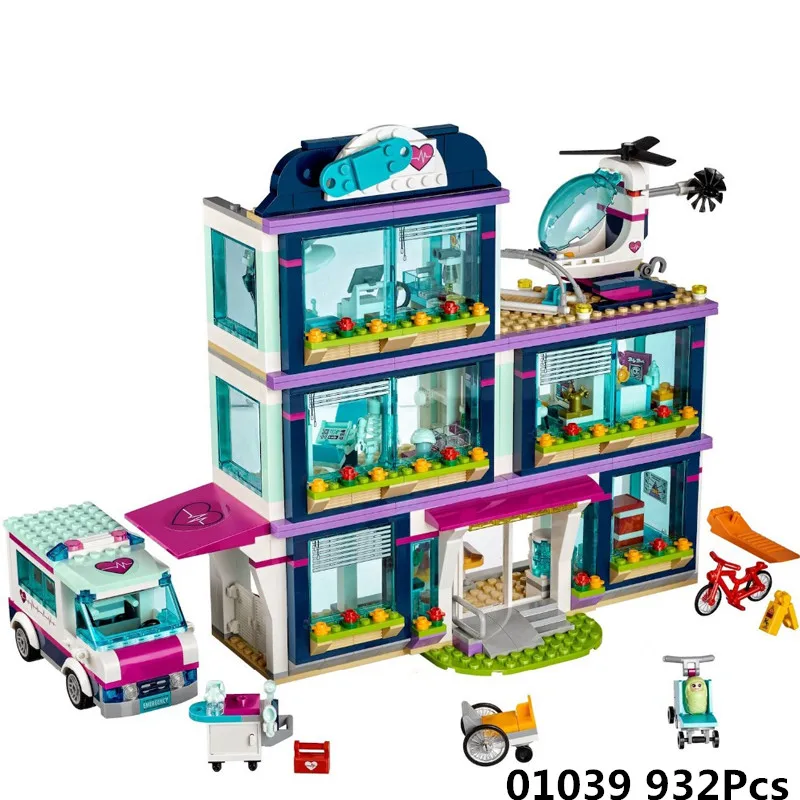 

Lepin 01039 Girl Series 932pcs Building Blocks Toyas Heartlake Hospital Kids Bricks Toy Girl Gift Compatible Legoe Friends 41318