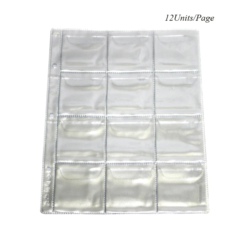 

10Pages/Lot 12Units/Page Coin Album 60*60MM PVC Collection Book Collection Coin Holders Protection Album