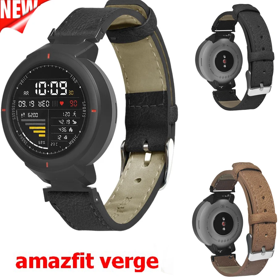 

Band For Amazfit Verge 3 Strap Replacement Leather Wrist Bands Bracelet for Xiaomi Huami Amazfit Verge 3 Smart Watch Accessories