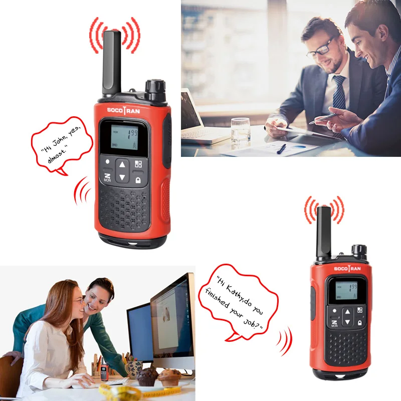 1 пара беслицензионных Walkie Talkies FRS/GMRS Long Range ham радио аккумуляторная батарея Socotran T80 0,5 W 22CH VOX ЖК-фонарик