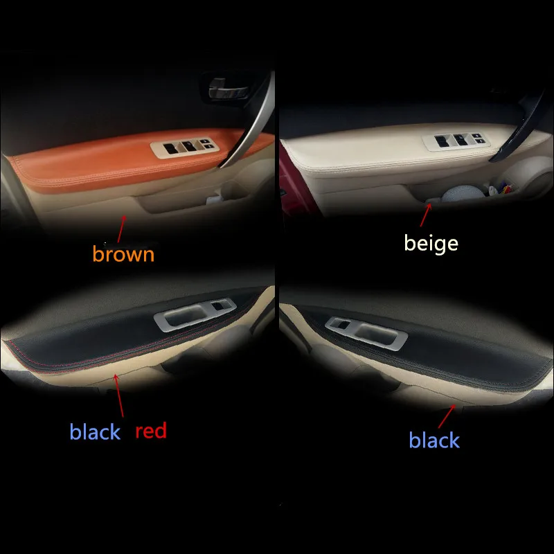 Soarhorsecar Car font b interior b font Door armrest Surface Trim cover PU Leather Modified fits