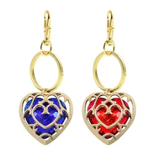 Zelda Legend Fashion Key Chain Hollow Personality Alloy Gold Frame Red Blue Acrylic Love Key Chain Key Ring Ladies Men's Gift the legend of zelda keychain blue red heart crystal key ring holder fashion car chaveiro game key chain pendant gift jewelry