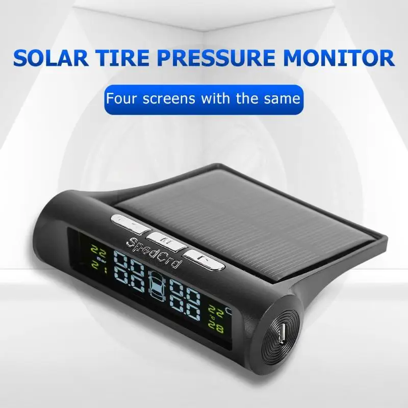 Солнечная мощность USB TPMS автомобильная система контроля давления в шинах lcd 4
