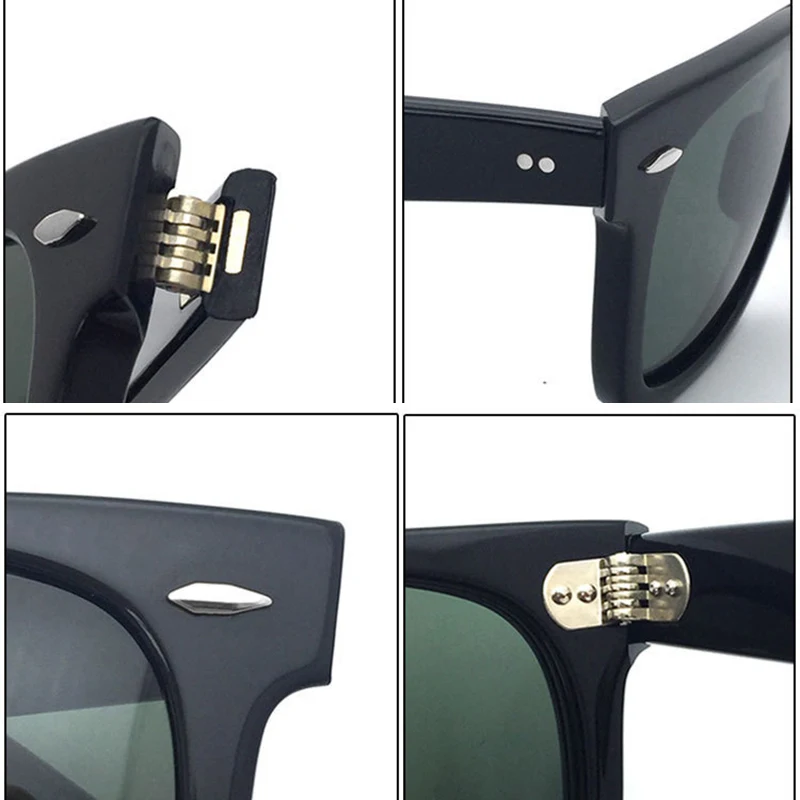 Glass lens retro sunglasses women men Acetate sun glasses 2140 Luxury Brand Rivet Design Goggles Elegant Female Square Oculos