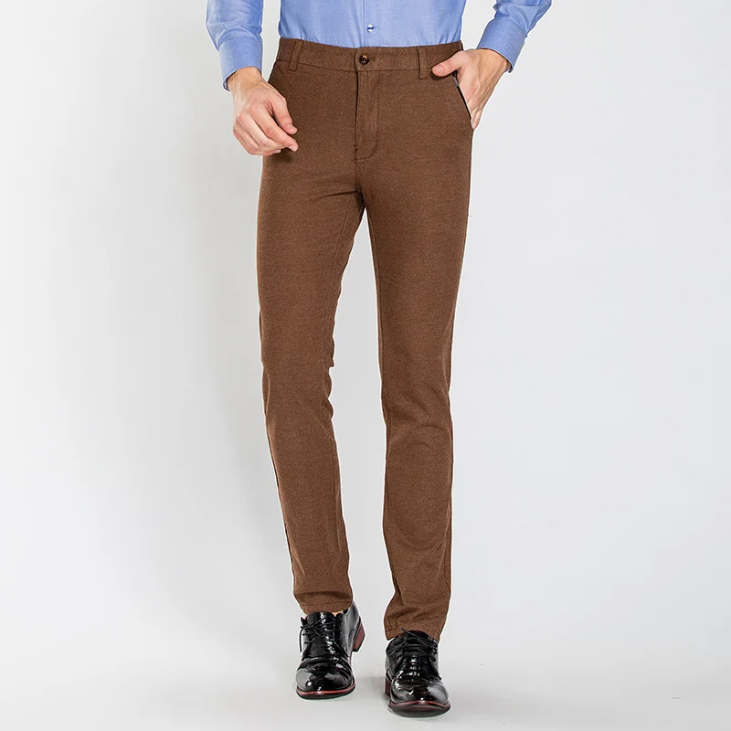 Новинка осень зима мужские флисовые плотные брюки Теплые Мешковатые хлопковые брюки для мужчин прямые деловые повседневные Стрейчевые брюки CYL42