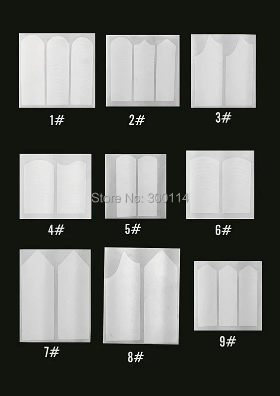 Etiqueta do Unha Guia de Etiqueta do Unha Atacado Excelente Decoração Arte Francesa Dica Guias Ponta Sorriso Manicure Guia de Frete Grátis 500 Pcs 9 High Quality Beleza e saúde