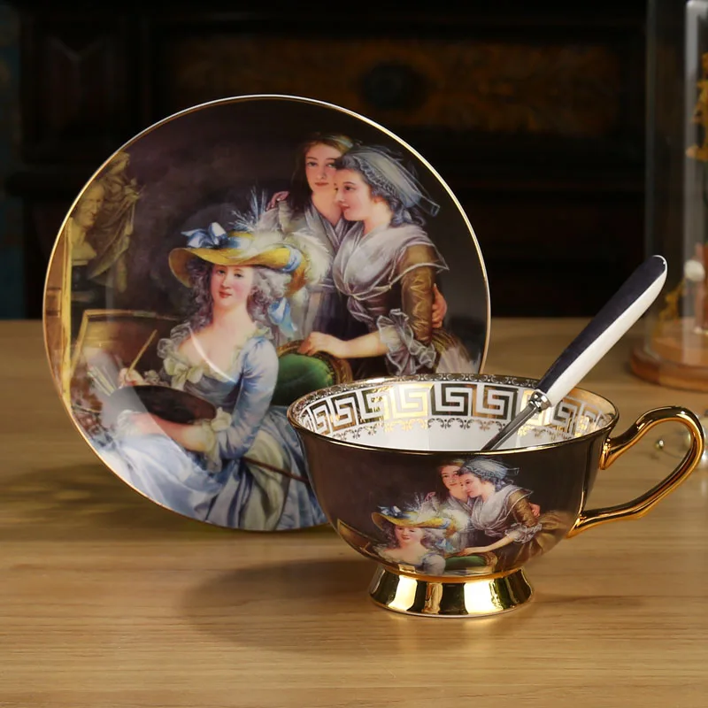 A7 1pcs set Евро суд цифра живопись кофе чашек для домашнего обихода креативная керамическая фарфоровая чашка для чая чайный сервиз день Чай Вечерние свадебный подарок Декор для дома - Цвет: A7 1pcs set