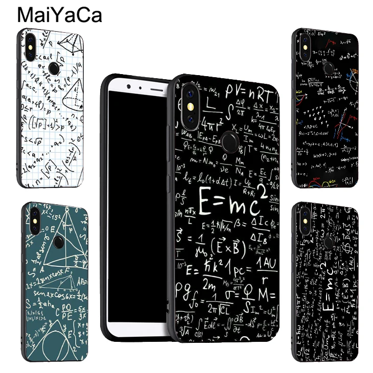 

MaiYaCa E mc2 Formula Math Silicone Phone Case For Xiaomi Redmi 5 Plus S2 6A Note 5 Pro 7 5A 4X Mi 8 6X A2 9 Max 3 Mix 2s Cover