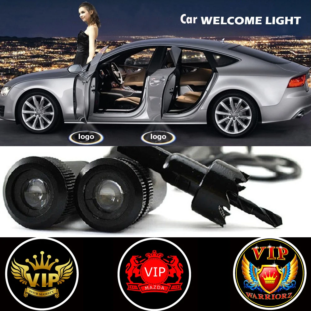 

2 X Car Door Light Laser Welcome Ghost Shadow Projector VIP Logo Light for Bmw Audi Polo Vw Skoda Ford Focus Lada Opel Renault