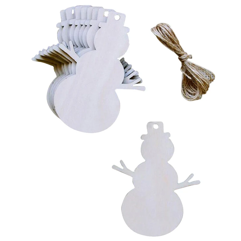

10pcs Christmas Tree Snowman Wooden Pendants Ornaments Christmas Party Decorations Xmas Tree Ornaments For Home Decoration