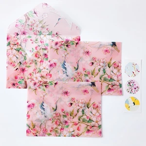 6 Mo. Card fashion Japan style серия канцелярские бумажные конверты 1 лот = 3 шт+ 3 шт наклейки - Цвет: 6