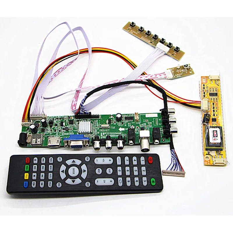 DVB T2/DVB T/DVB C ЖК цифровой телевизор драйвер контроллер плата комплект 15 &quotHT150X02 100