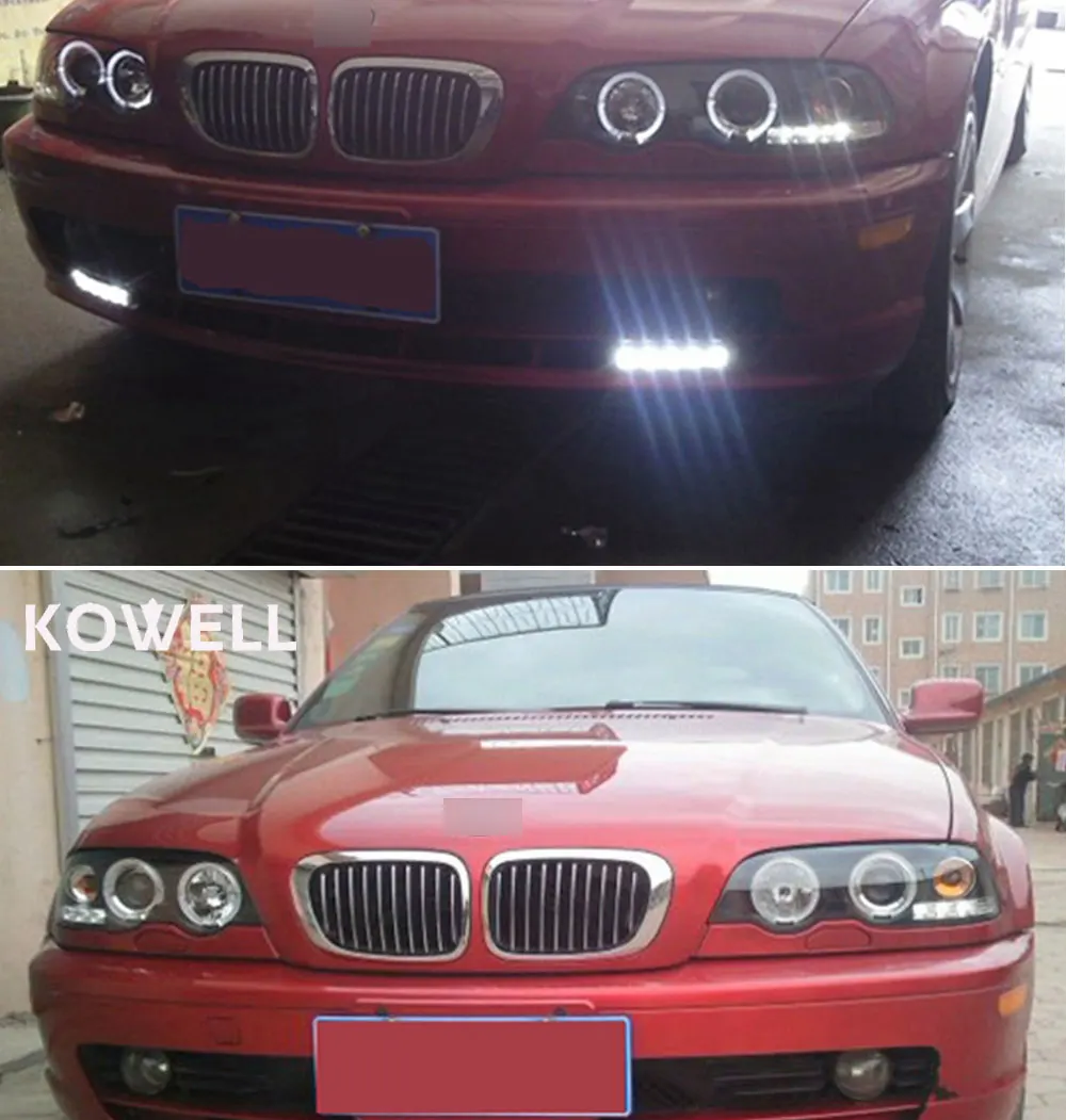 KOWELL автомобильный Стайлинг для BMW E46 фары 1998-2002 320 328 светодиодный фары DRL H7 HID Angel Eye Ксеноновые аксессуары