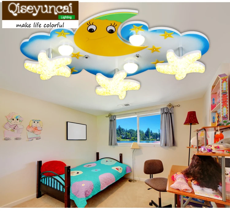 

Qiseyuncai Monden children's room ceiling boy girl room bedroom lamp LED cute cartoon creative starfish lights